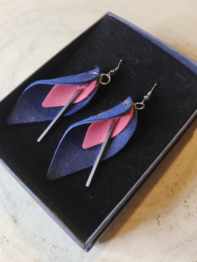 "Les élégantes" Bleu marine et Rose 