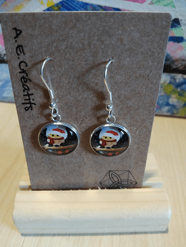 Boucles D'oreilles Cabochons Noël 