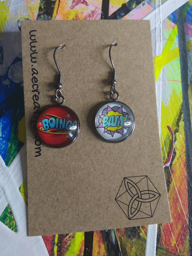 Boucles d'oreilles cabochons BD 
