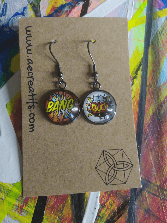 Boucles d'oreilles cabochons BD 
