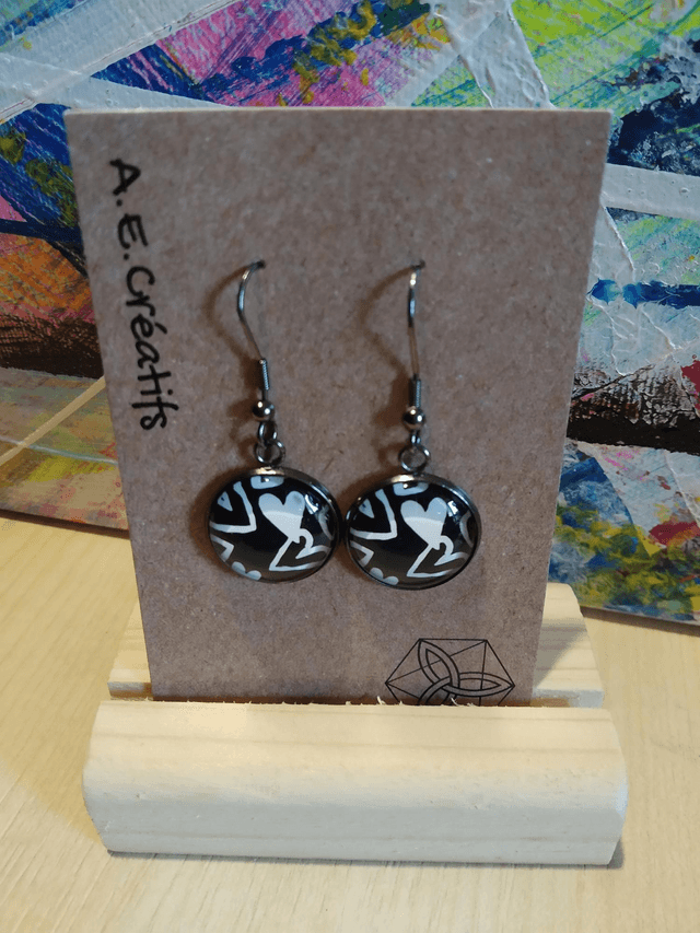 Boucles D'oreilles Cabochons Coeur 