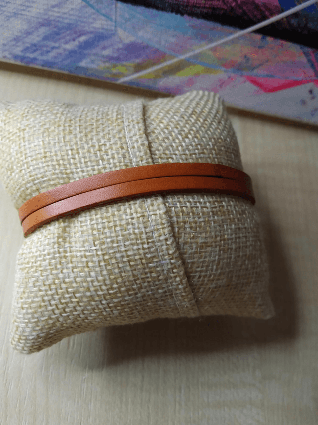Bracelet double lanières orange Ancre 