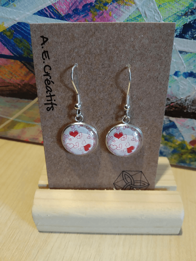 Boucles D'oreilles Cabochons Coeur 