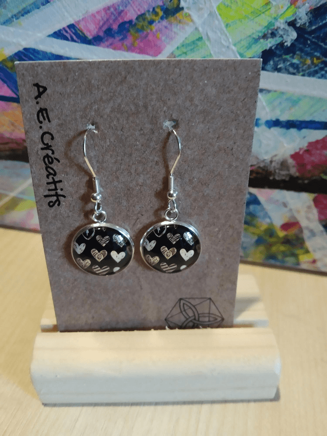 Boucles D'oreilles Cabochons Coeur 