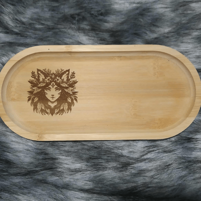 Petit plateau bambou Femme renard esprit