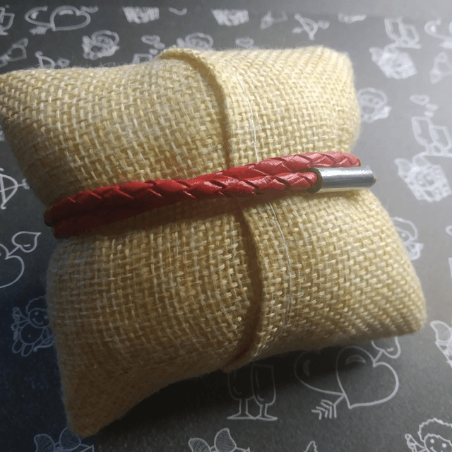 Bracelet cuir cœur argent feuillage 