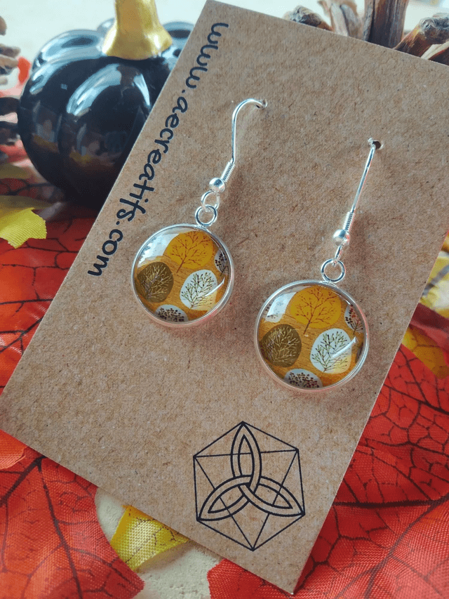 Boucles d'oreilles cabochons automne 