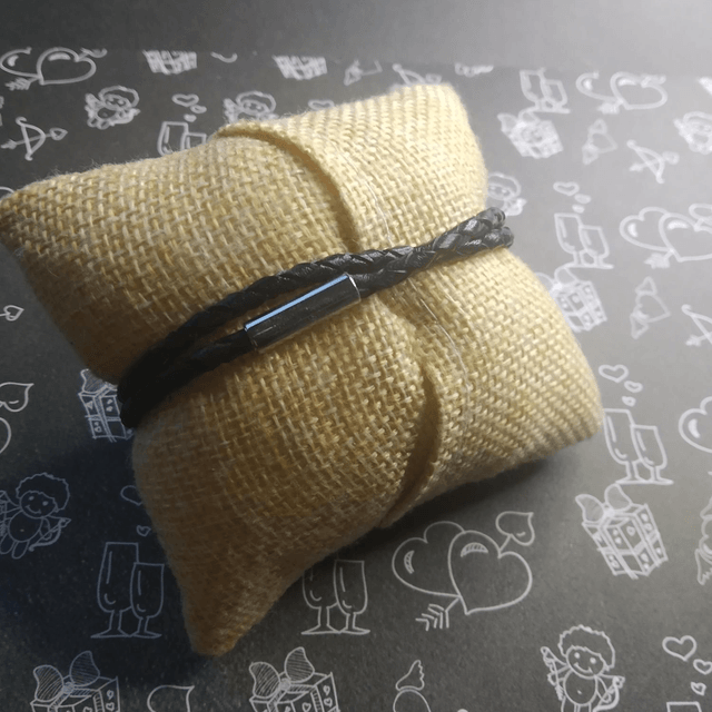 Bracelet cuir cœur argent doré 