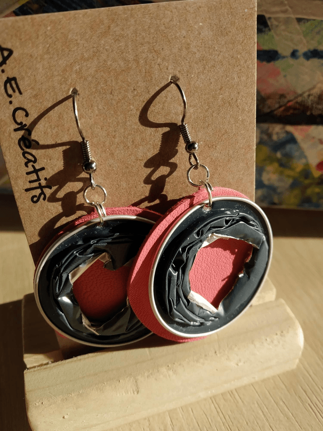 Boucles D'oreilles Recyclé Cuir 
