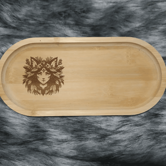 Petit plateau bambou Femme renard esprit