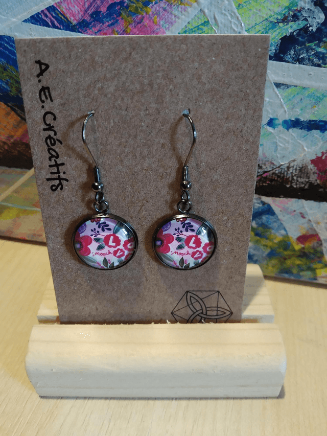 Boucles D&#039;oreilles Cabochons Coeur 