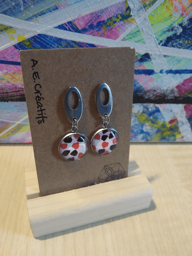 Boucles D&#039;oreilles Cabochons Couleurs Forme 